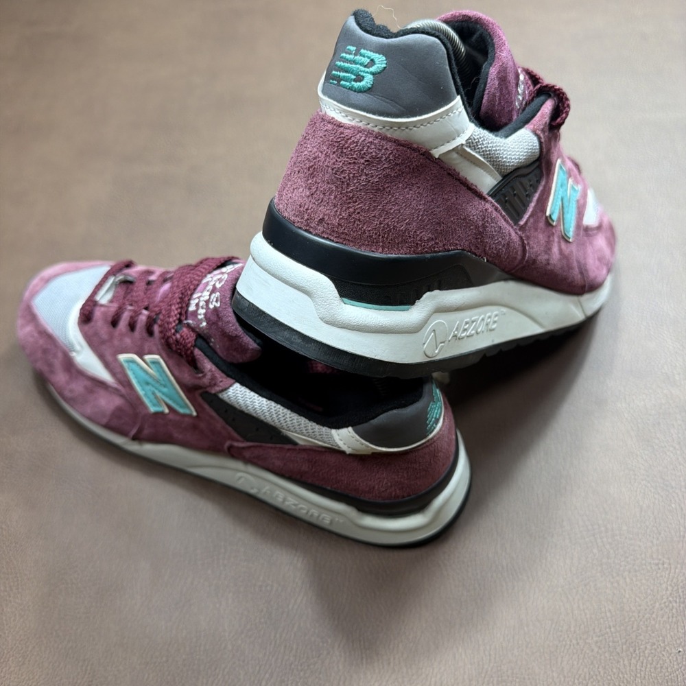 New Balance 998 Made in USA Mens Sz 10.5 Sneakers Shoes RARE BURGUNDY COLORWAY! - Picture 8 of 11